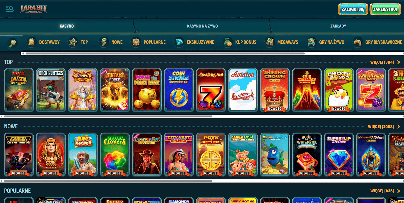 Biblioteka gier w LaraBet