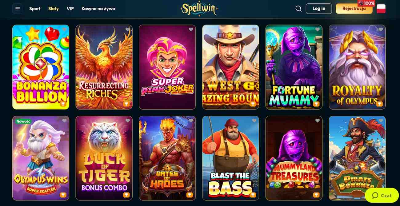 Kolekcja automatów w SpellWin