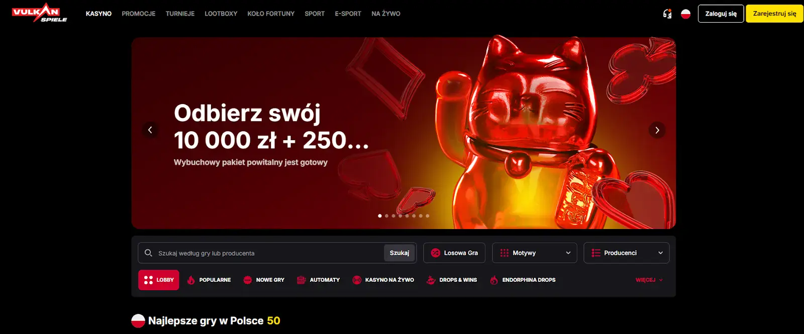 VulkanSpiele główna strona