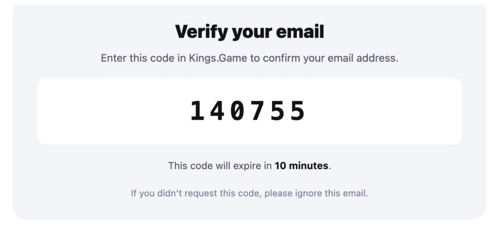 kings game potwierdzenie adresu e-mail
