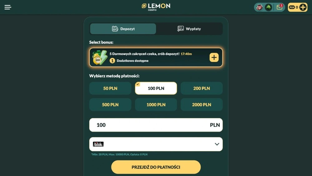 lemon casino ostatni etap rejestracji