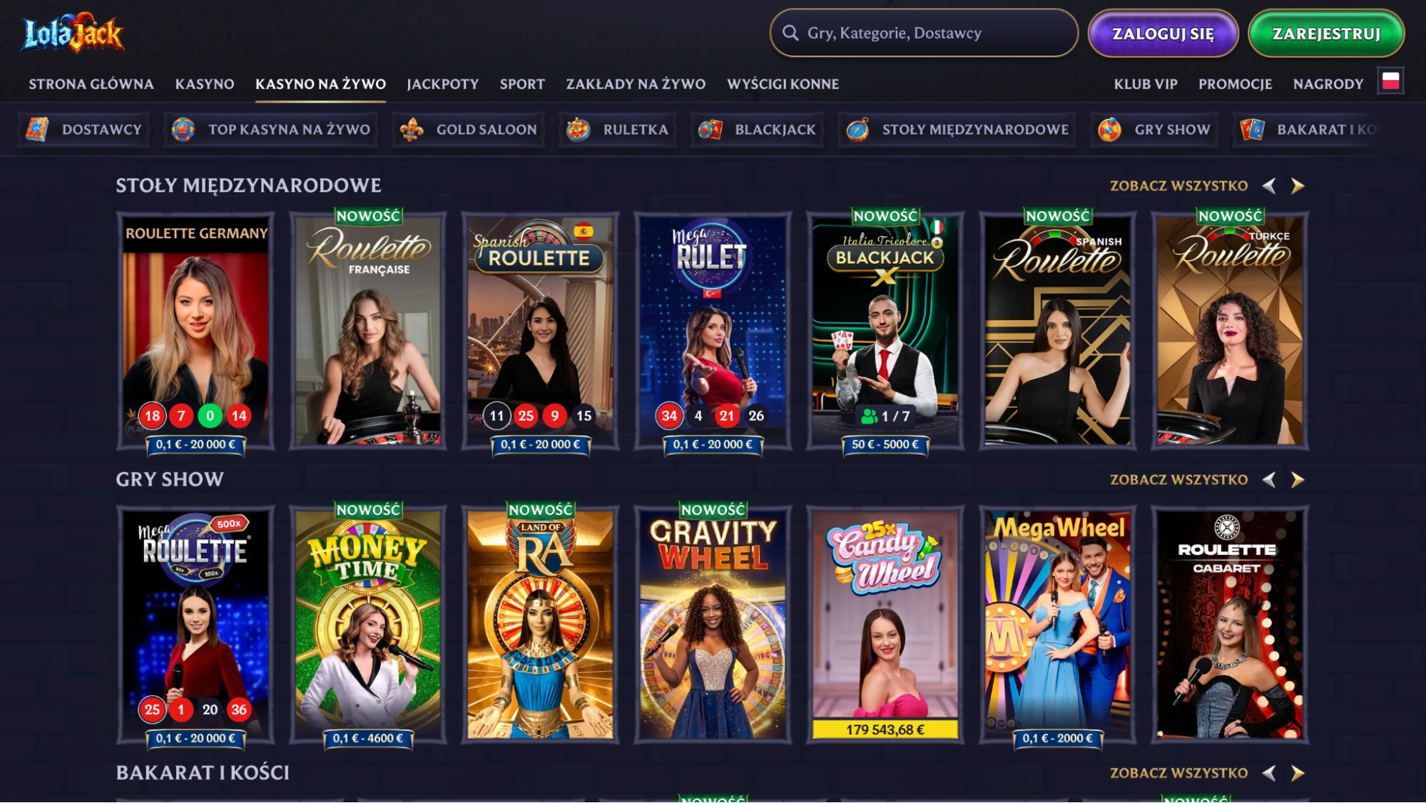 lolajack casino gry na zywo