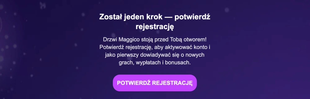maggico potwierdzenie rejestracji