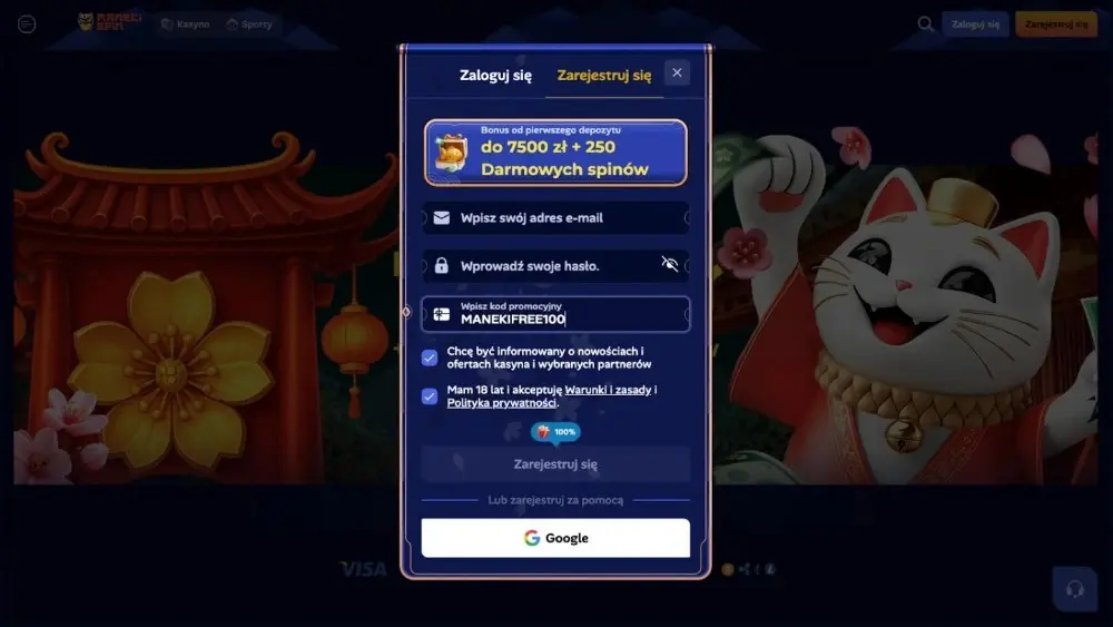 manekispin casino promo code