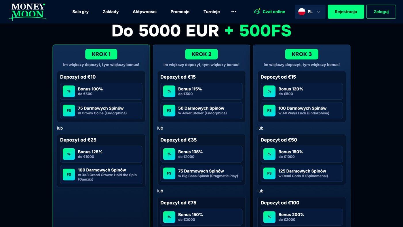 moneymoon bonus 5000 eur i 500 fs