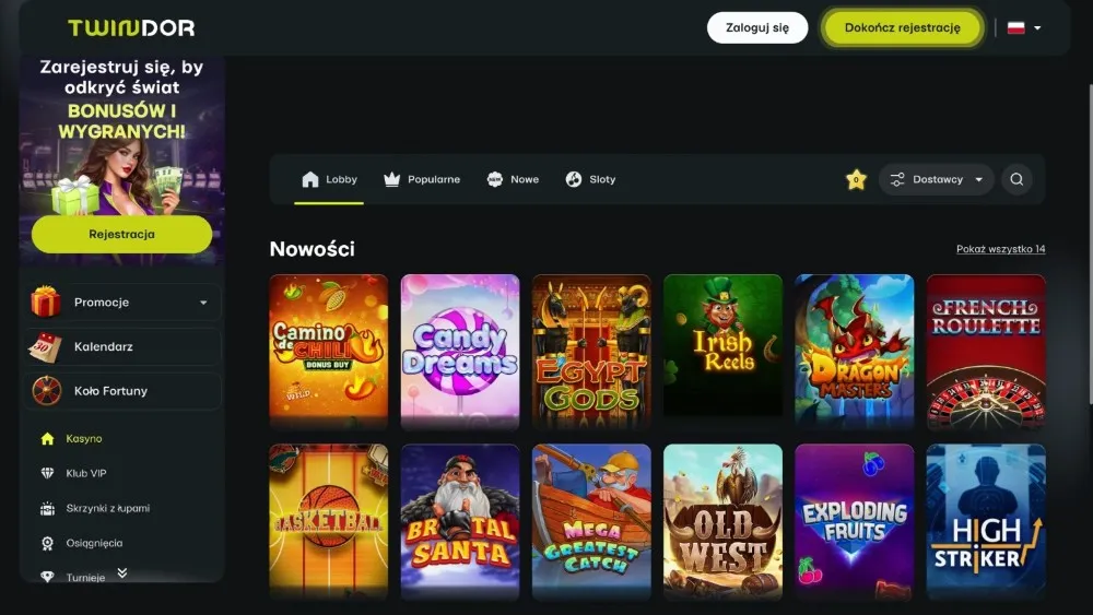 oferta automatów w twindor casino 
