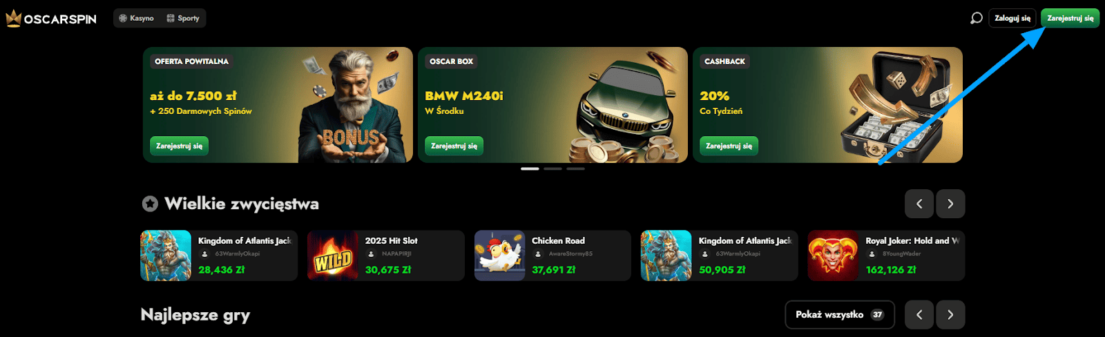 oscarspin kasyno online rejestracja