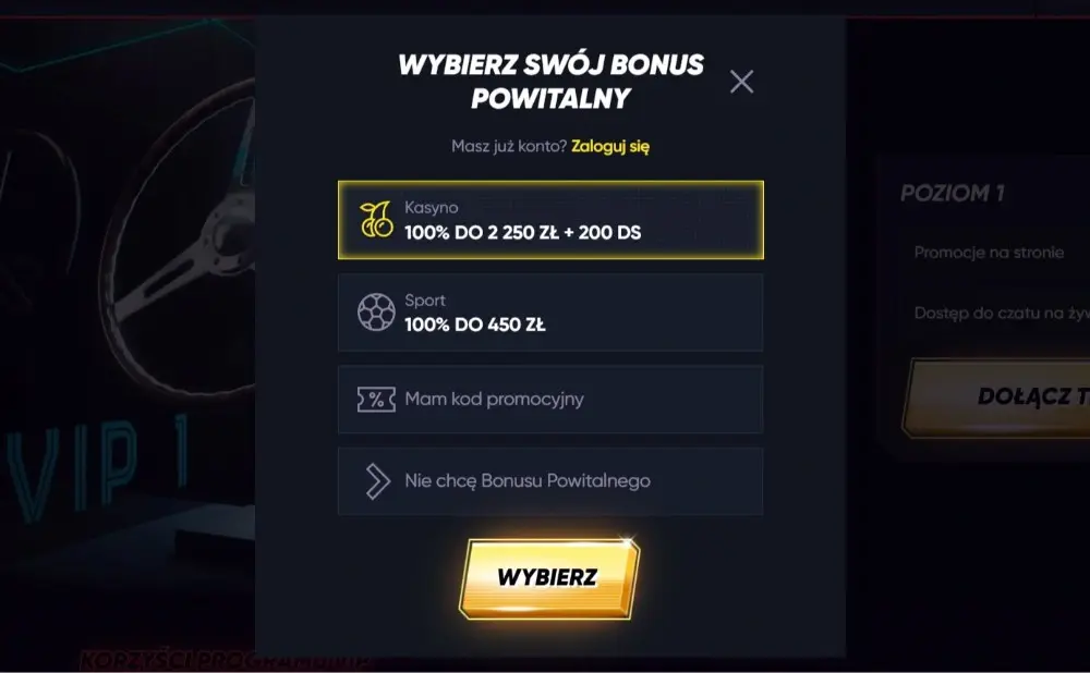 quickwin bonus bez depozytu za rejestrację