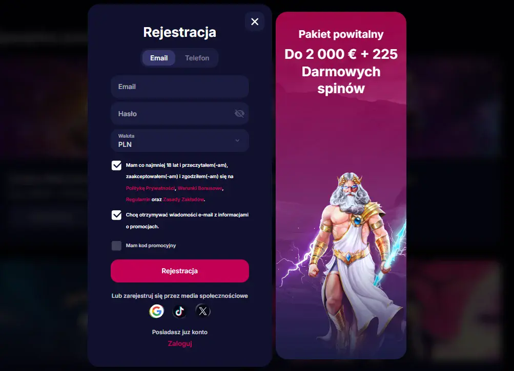 rejestracja i logowanie w nv kasyno