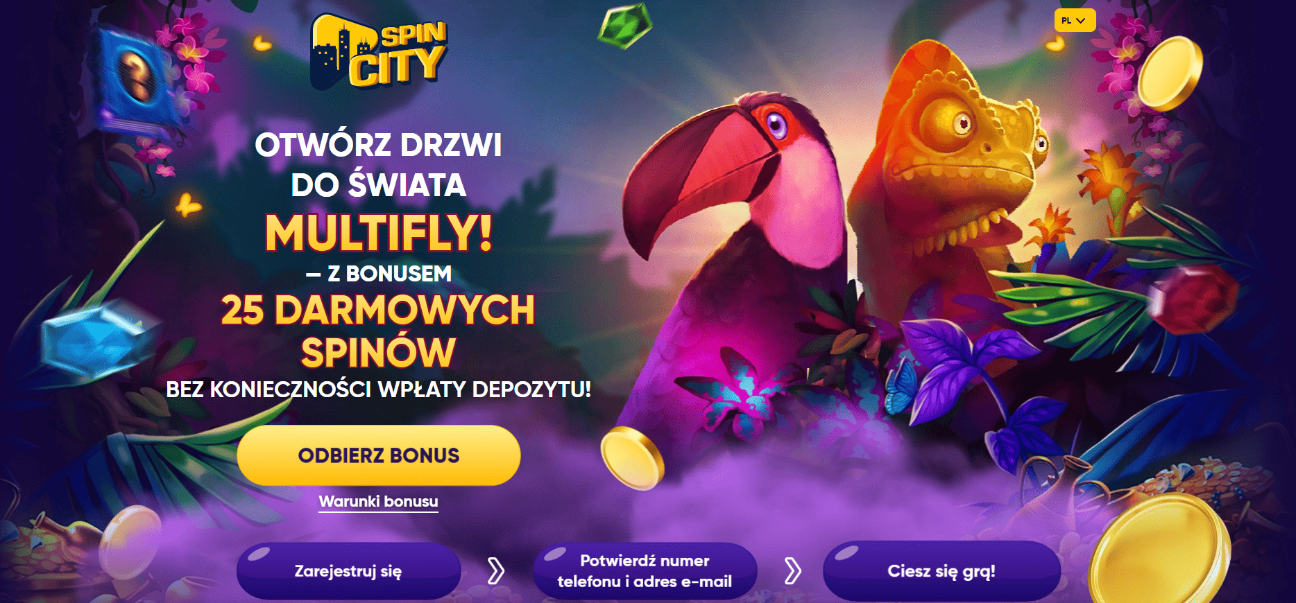 spincity 25 darmowych spinow