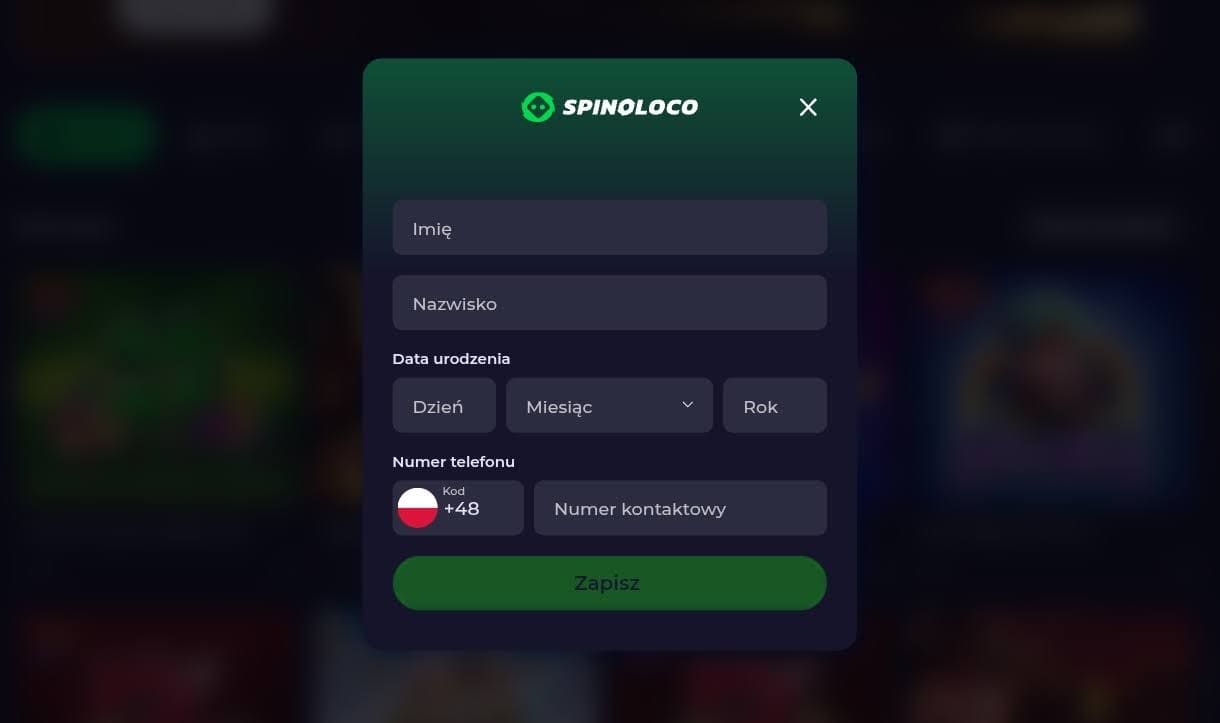 spinoloco rejestracja krok 3