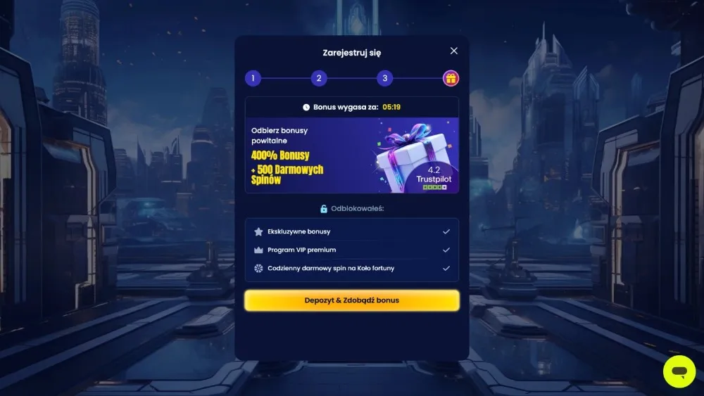 trino casino ostatni etap rejestracji
