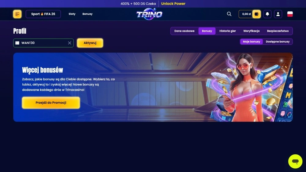 twoje bonusy na stronie trino casino