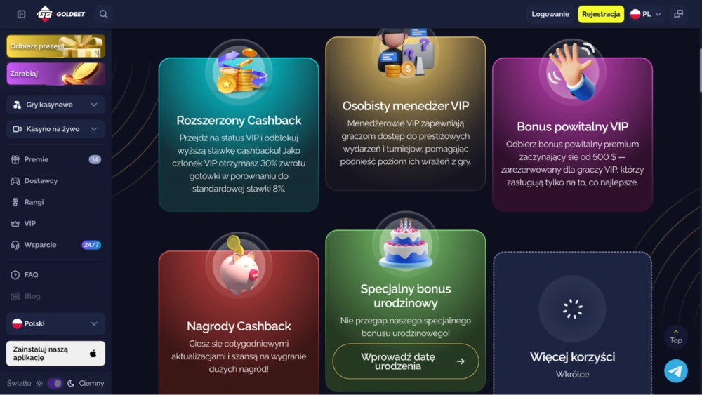 vip club goldbet korzysci